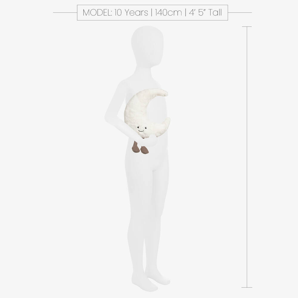 Jellycat-لعبة طرية علي شكل قمر لون أبيض (27 سم) | Childrensalon