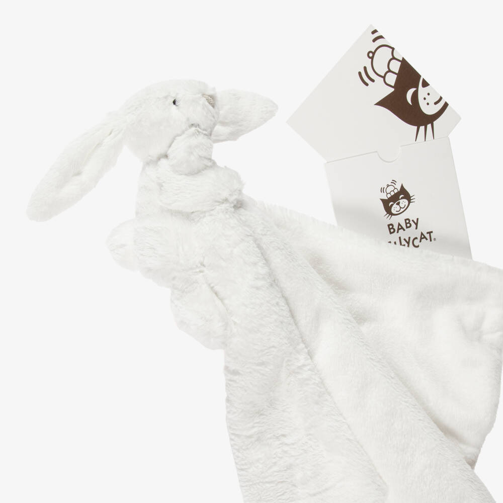 Jellycat-White Bashful Luxe Bunny Luna Soother (34cm) | Childrensalon