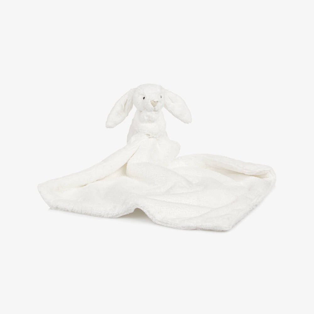 Jellycat-White Bashful Luxe Bunny Luna Soother (34cm) | Childrensalon