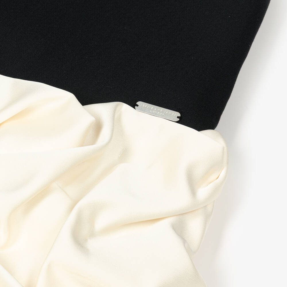 Jessie and James London-Girls Black & Ivory Ruffle Hem Dress | Childrensalon