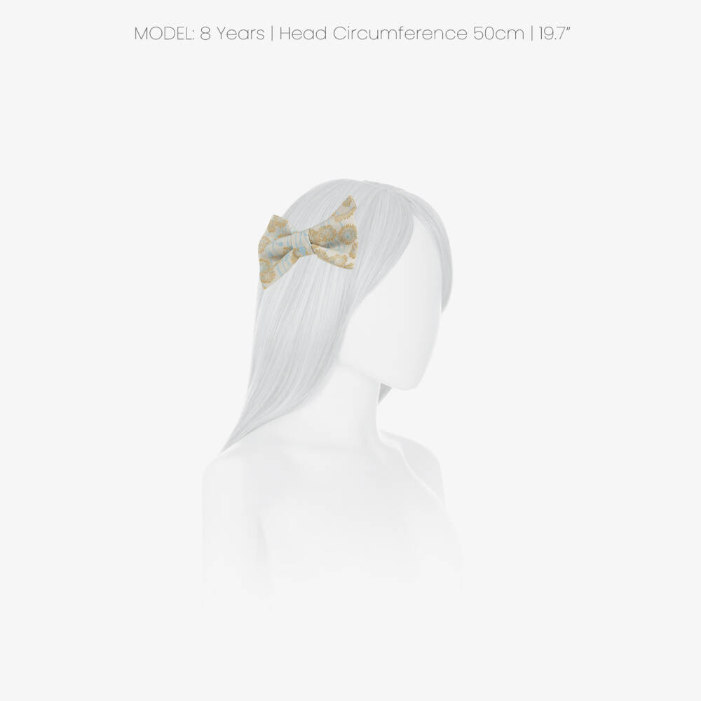 Jessie and James London-Girls Golden Daisy Jacquard Bow Hair Clip (12cm) | Childrensalon