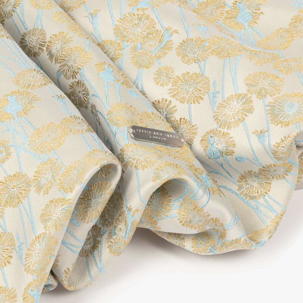 Jessie and James London-Girls Golden Daisy Jacquard Bubble Hem Dress | Childrensalon