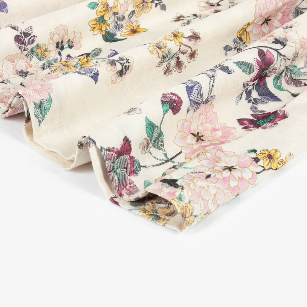 Jessie and James London-Girls Ivory & Floral Jacquard Dress | Childrensalon