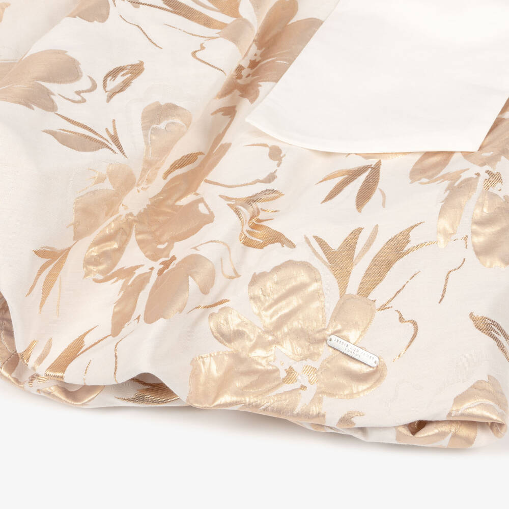 Jessie and James London-فستان جاكار لون عاجي وذهبي للبنات | Childrensalon