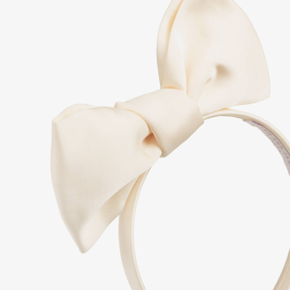 Jessie and James London-Girls Ivory Hairband with Decorative Bow | Childrensalon