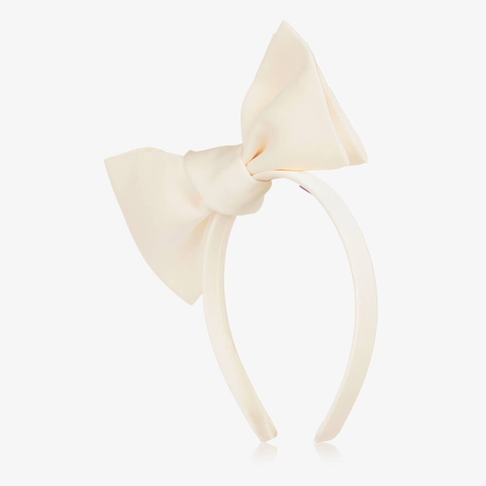 Jessie and James London-Girls Ivory Hairband with Decorative Bow | Childrensalon