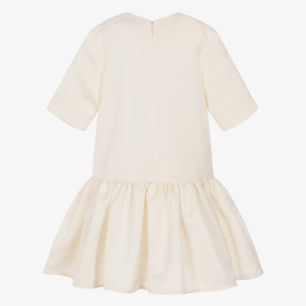 Jessie and James London-Girls Ivory Satin 3D Roses Dress | Childrensalon