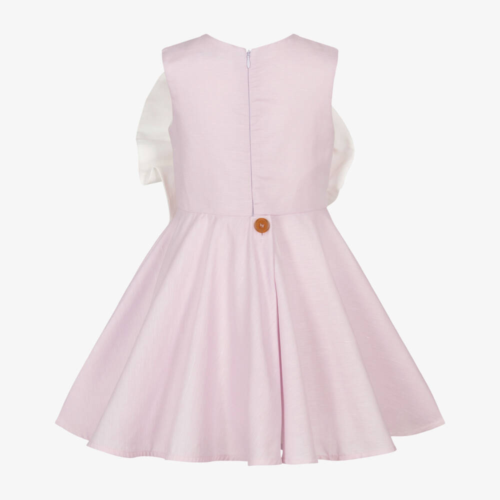 Jessie and James London-Girls Lavender Dress with Statement Floral Appliqué | Childrensalon