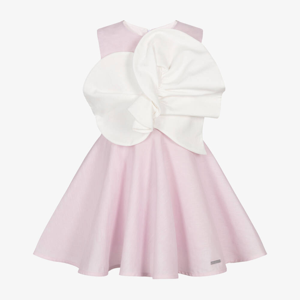 Jessie and James London-Girls Lavender Dress with Statement Floral Appliqué | Childrensalon