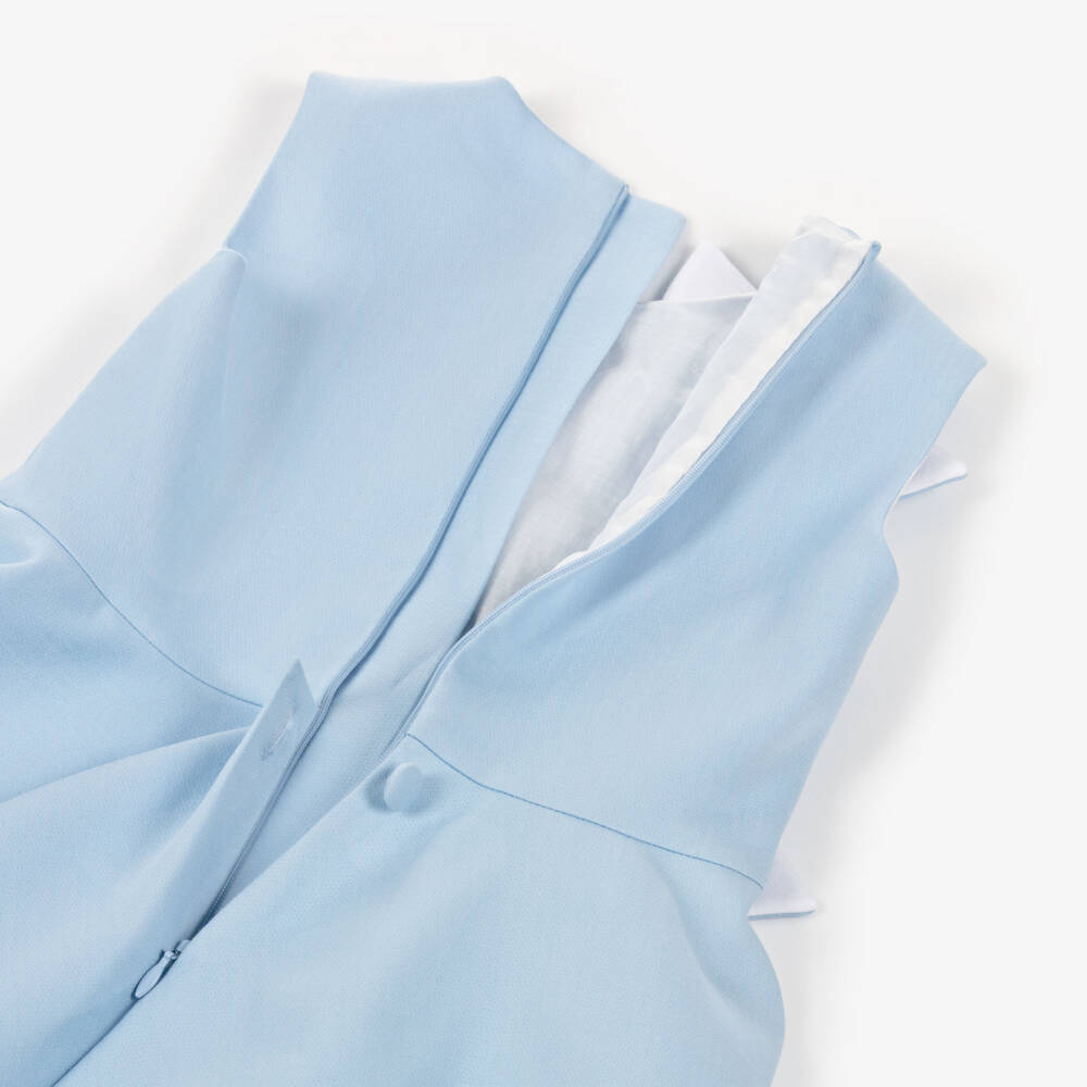 Jessie and James London-Girls Pale Blue Dress with 3D Butterfly Appliqués | Childrensalon