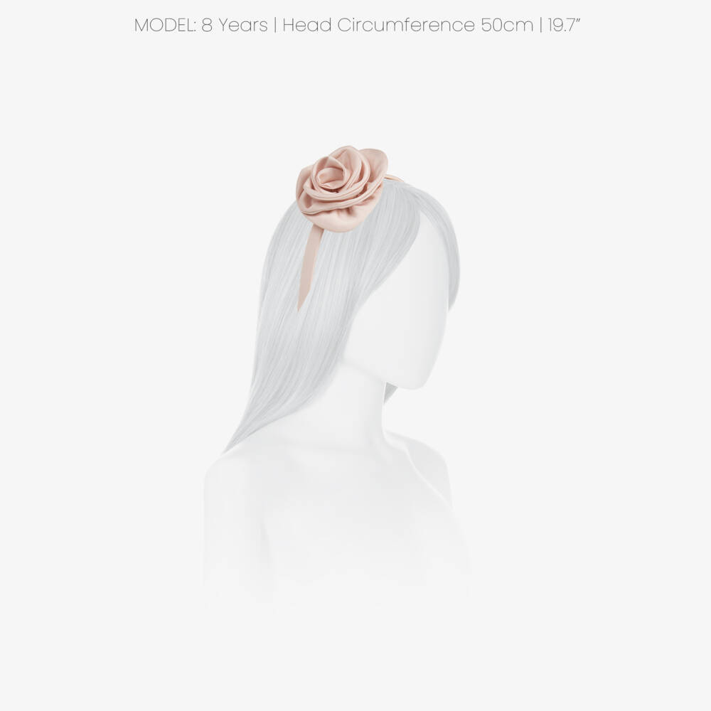 Jessie and James London-Girls Pale Pink Satin Rose Hairband | Childrensalon