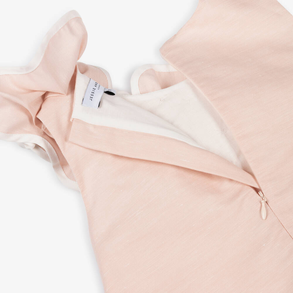 Jessie and James London-Girls Pastel Pink Statement Ruffle Dress | Childrensalon