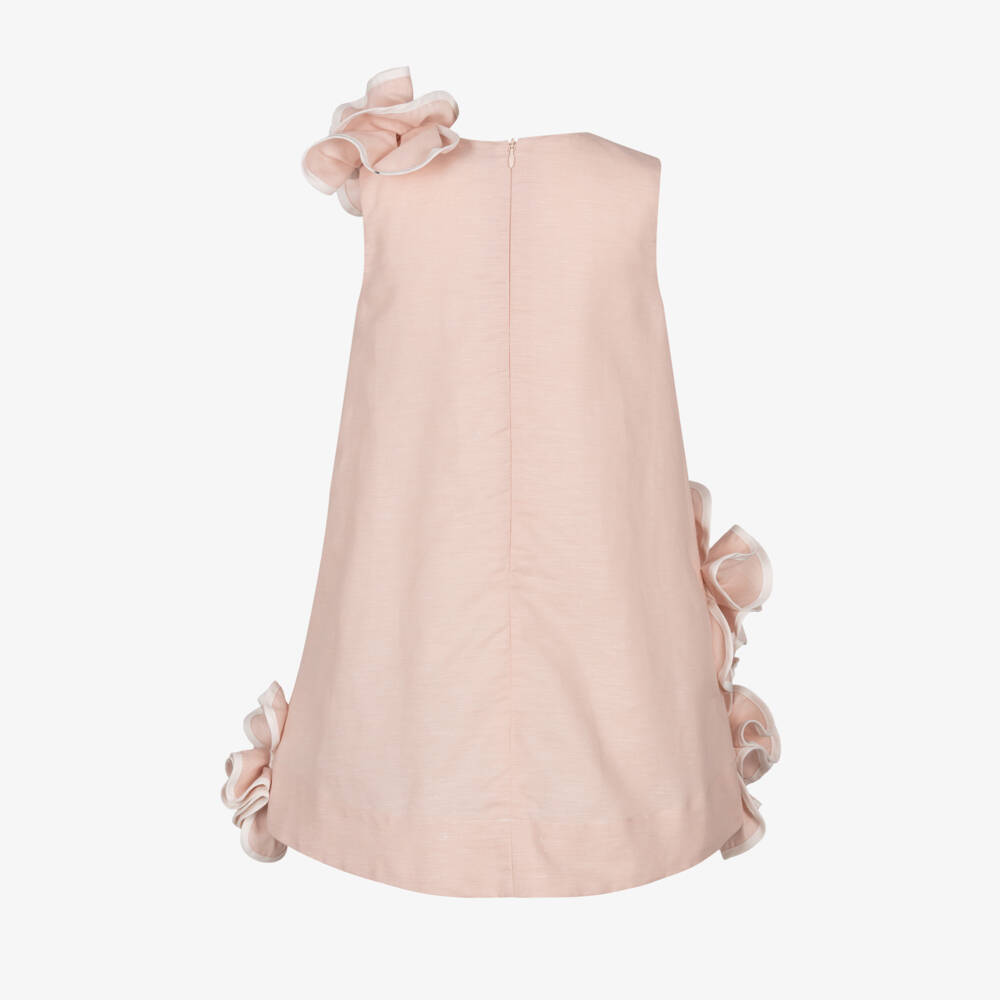 Jessie and James London-Girls Pastel Pink Statement Ruffle Dress | Childrensalon