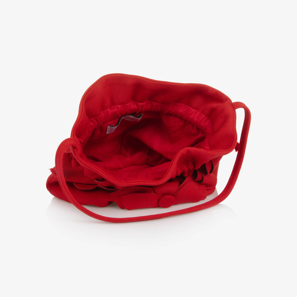 Jessie and James London-حقيبة مزينة بورود لون أحمر للبنات (21 سم) | Childrensalon