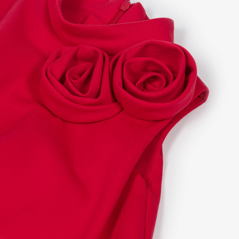 Jessie and James London-Girls Red Bubble Hem Dress with Roses | Childrensalon
