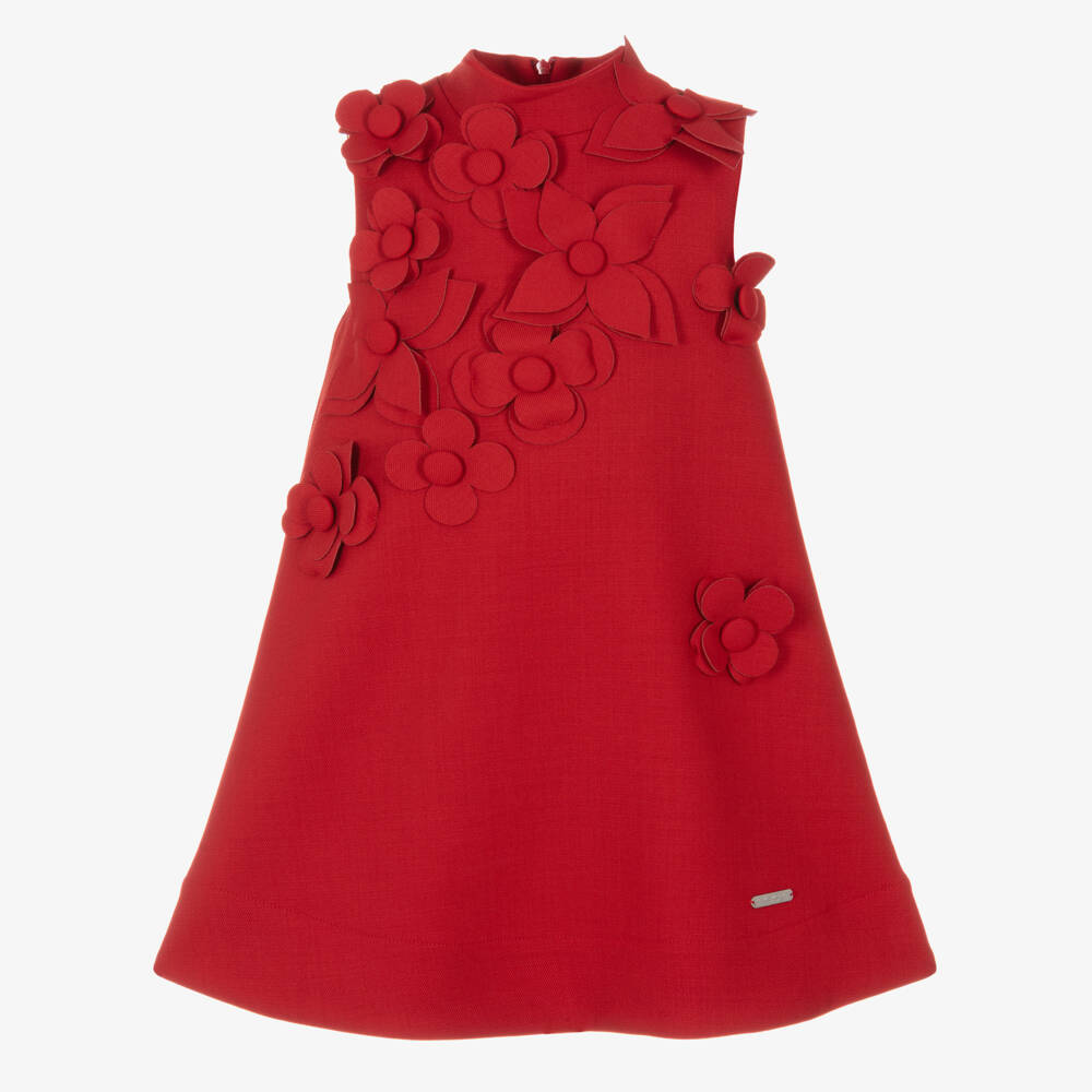 Jessie and James London-Girls Red Flower A-Line Dress | Childrensalon