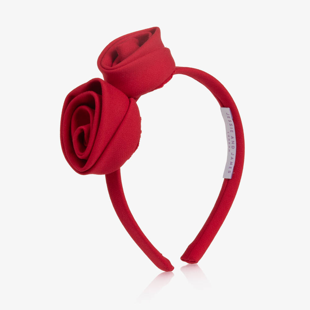 Jessie and James London-Girls Red Rose Hairband | Childrensalon