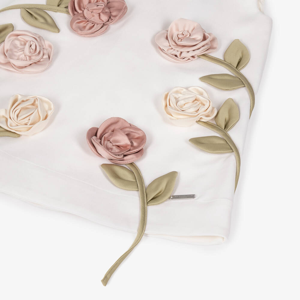 Jessie and James London-Girls White Sleeveless Dress with Roses | Childrensalon