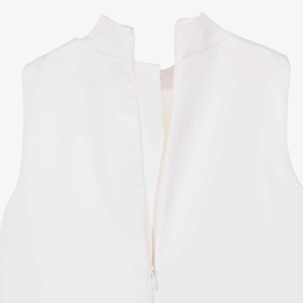 Jessie and James London-Girls White Sleeveless Dress with Roses | Childrensalon