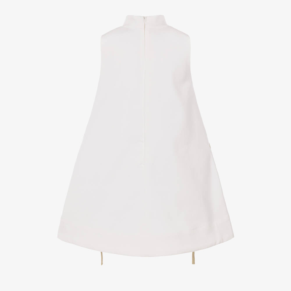 Jessie and James London-Girls White Sleeveless Dress with Roses | Childrensalon