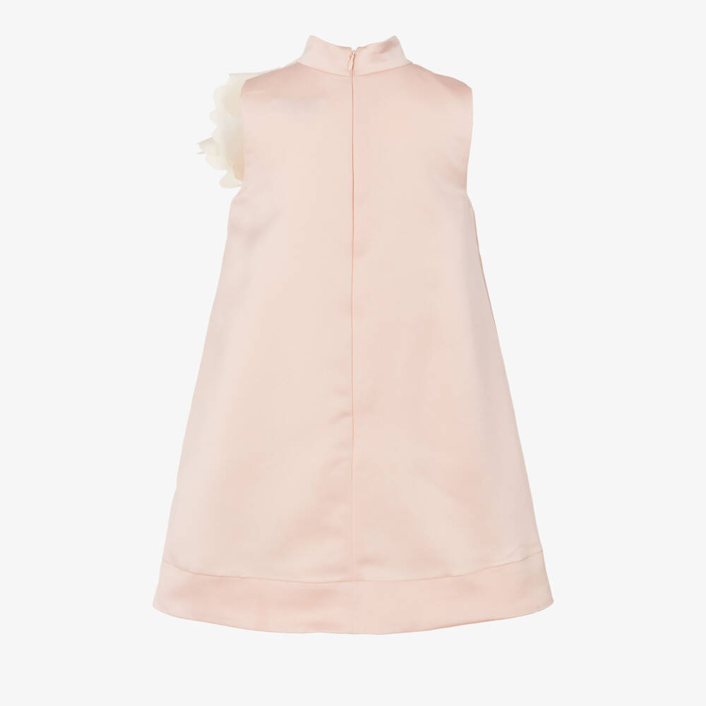 Jessie and James London-Girls Pale Pink & Ivory Satin Flower Dress | Childrensalon