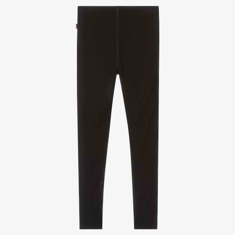 Joha-Black Merino Wool & Silk Thermal Leggings | Childrensalon