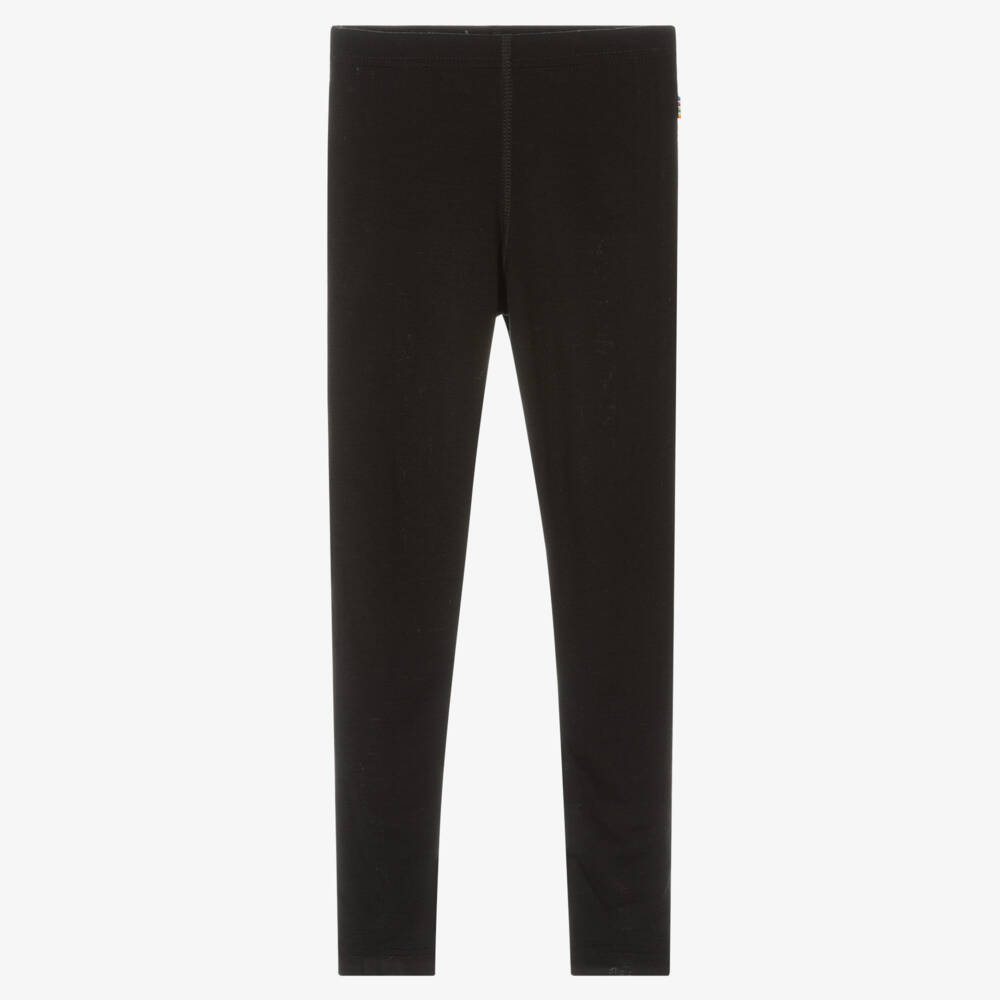 Joha-Black Merino Wool & Silk Thermal Leggings | Childrensalon