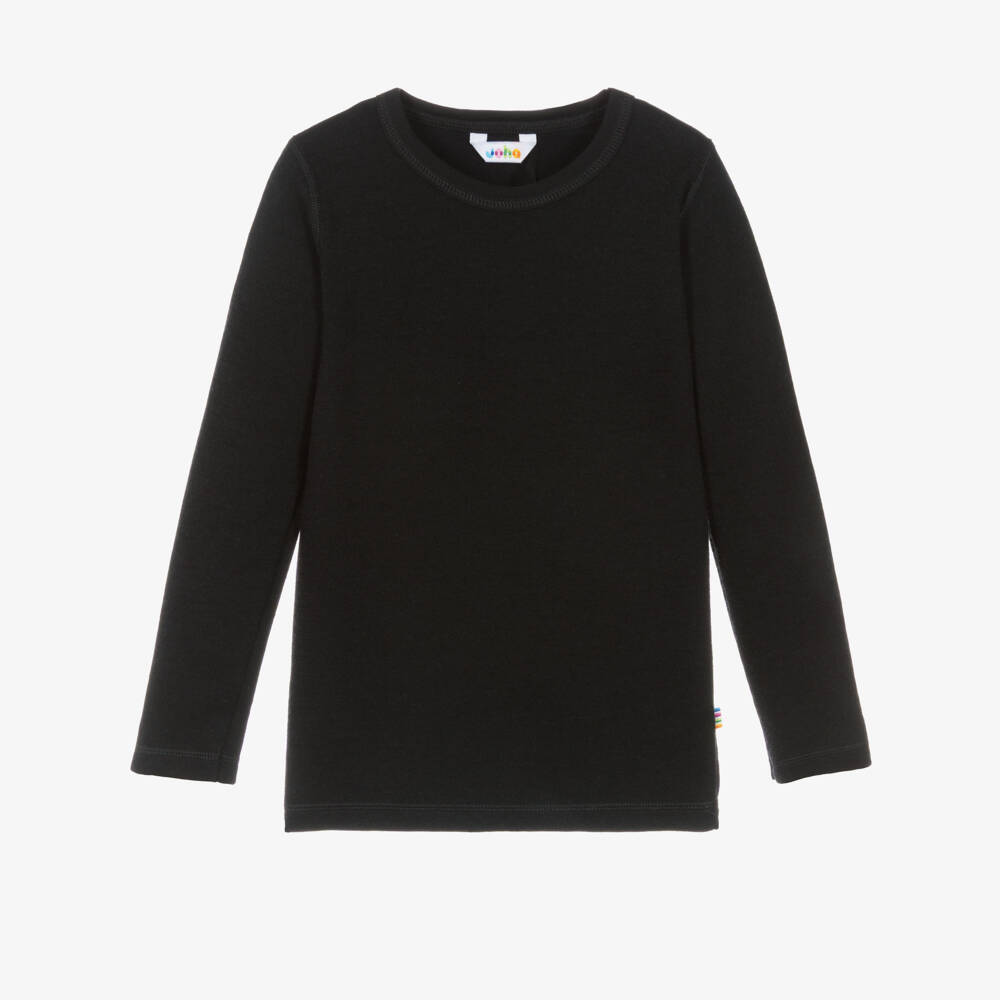 Joha-Black Thermal Wool Top | Childrensalon