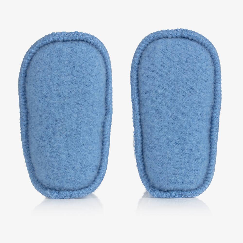 Joha-Blue Merino Wool Baby Booties | Childrensalon