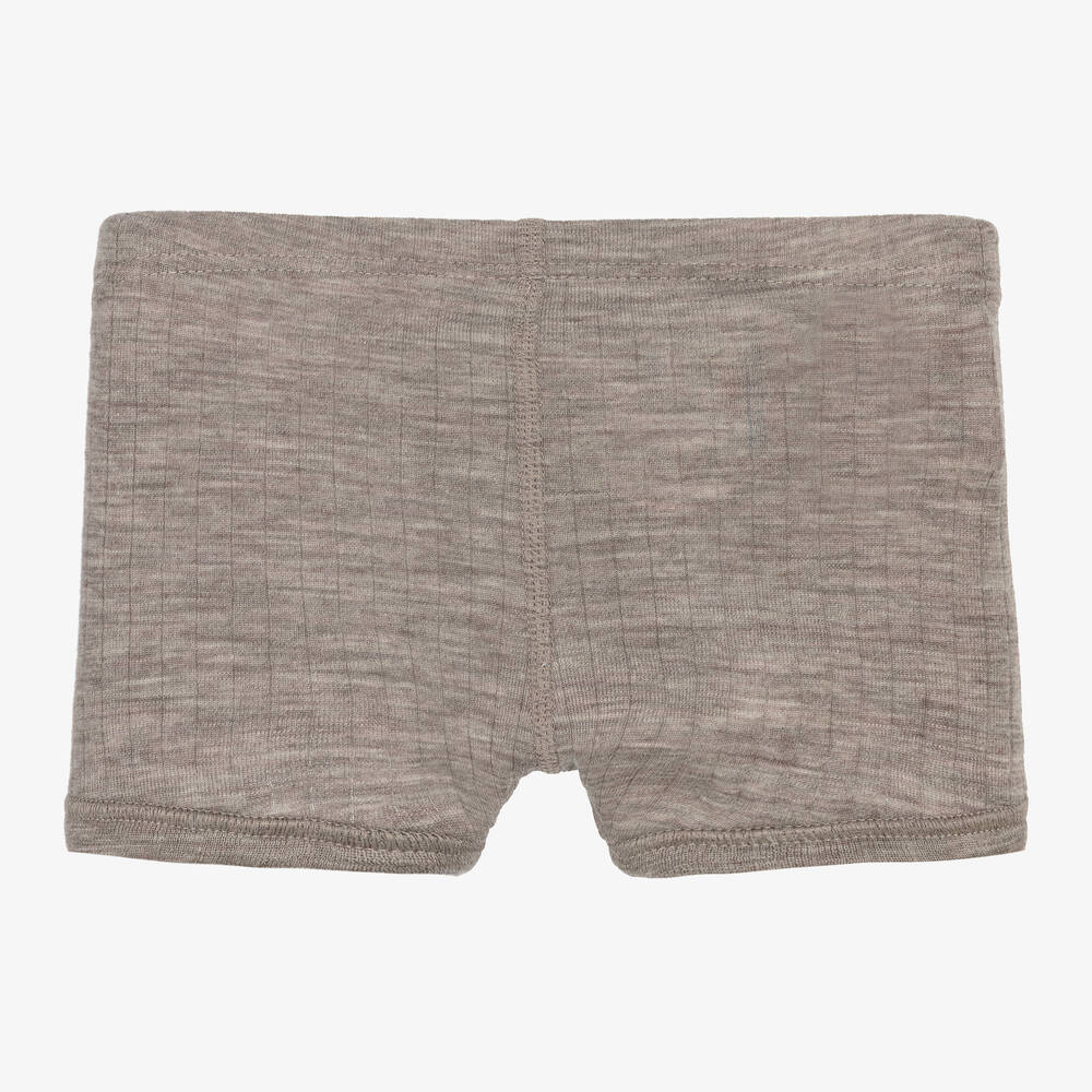 Joha-Boys Beige Merino Wool Boxer Shorts | Childrensalon