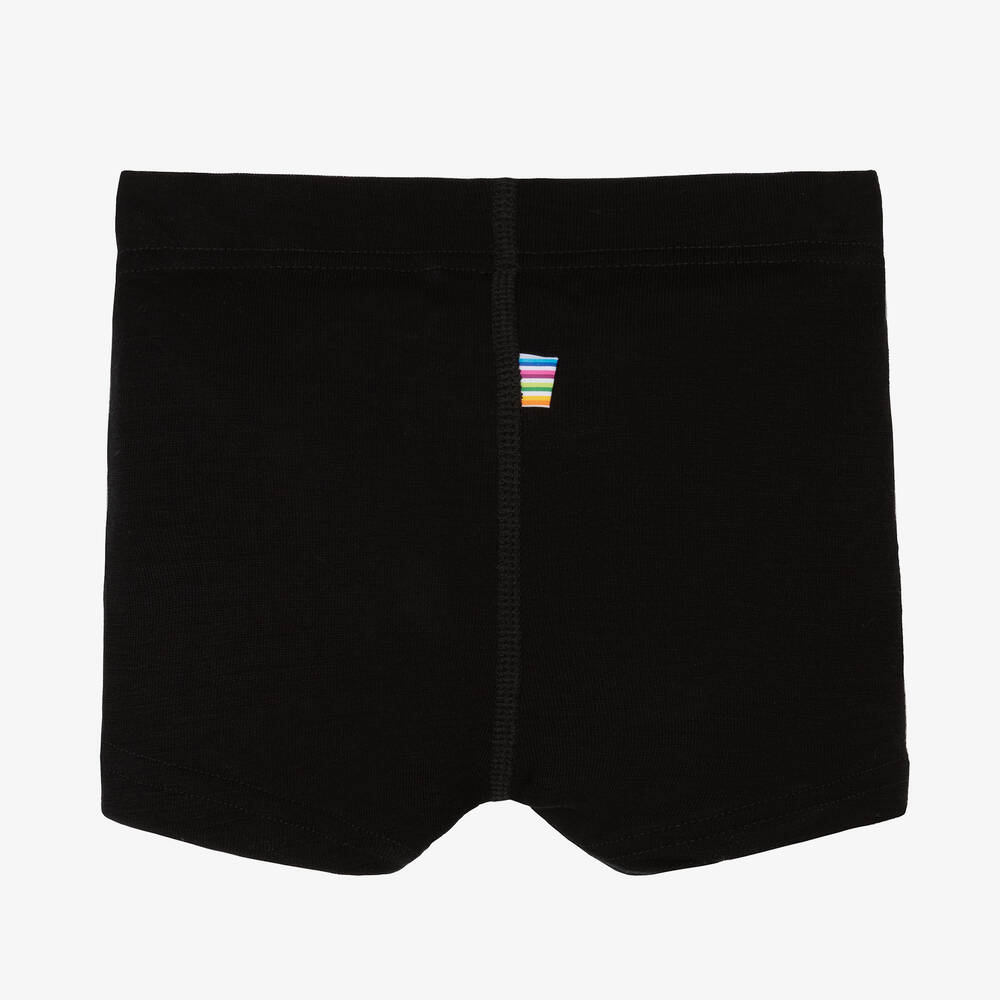 Joha-Boys Black Merino Wool & Silk Boxers | Childrensalon