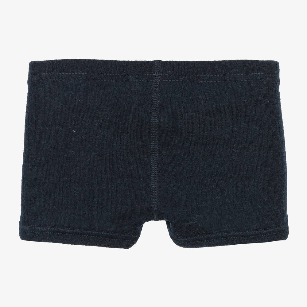 Joha-Boys Blue Merino Wool Boxer Shorts | Childrensalon