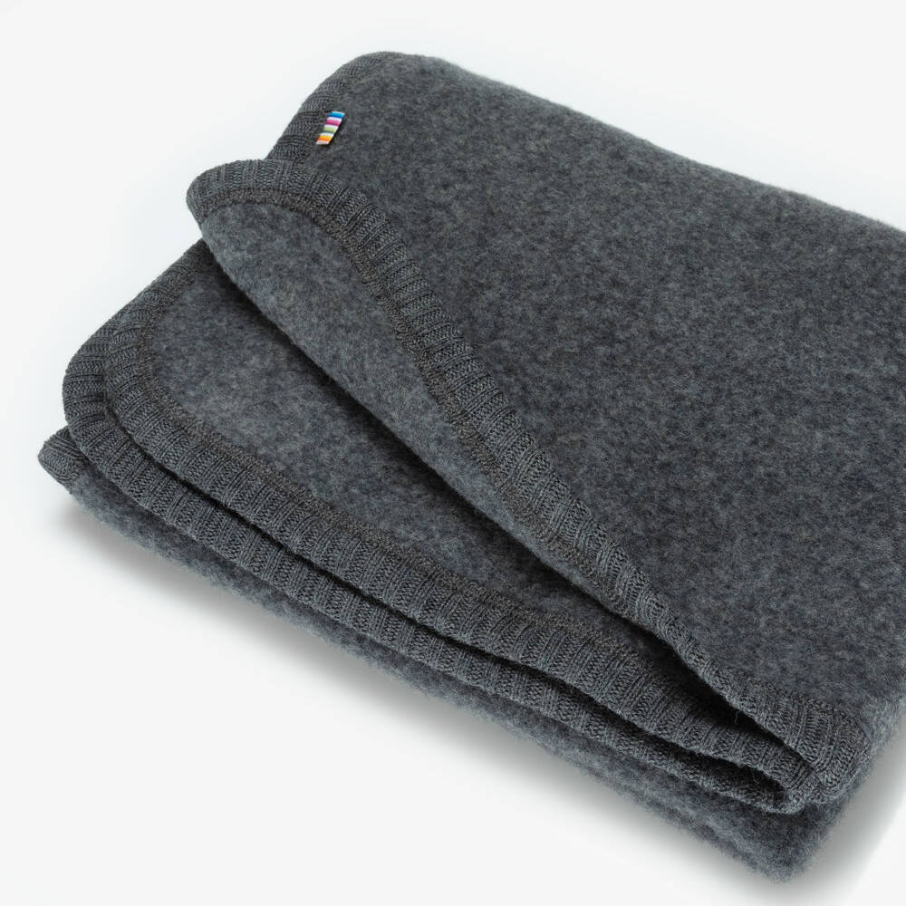 Joha-بطانية صوف مارينو فليس لون رمادي فحمي | Childrensalon