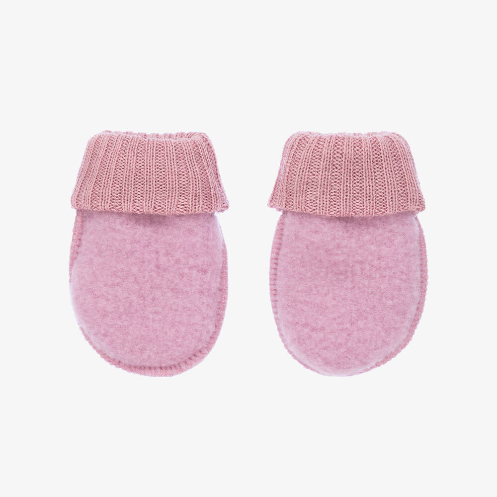 Joha-Dark Pink Merino Wool Mittens | Childrensalon