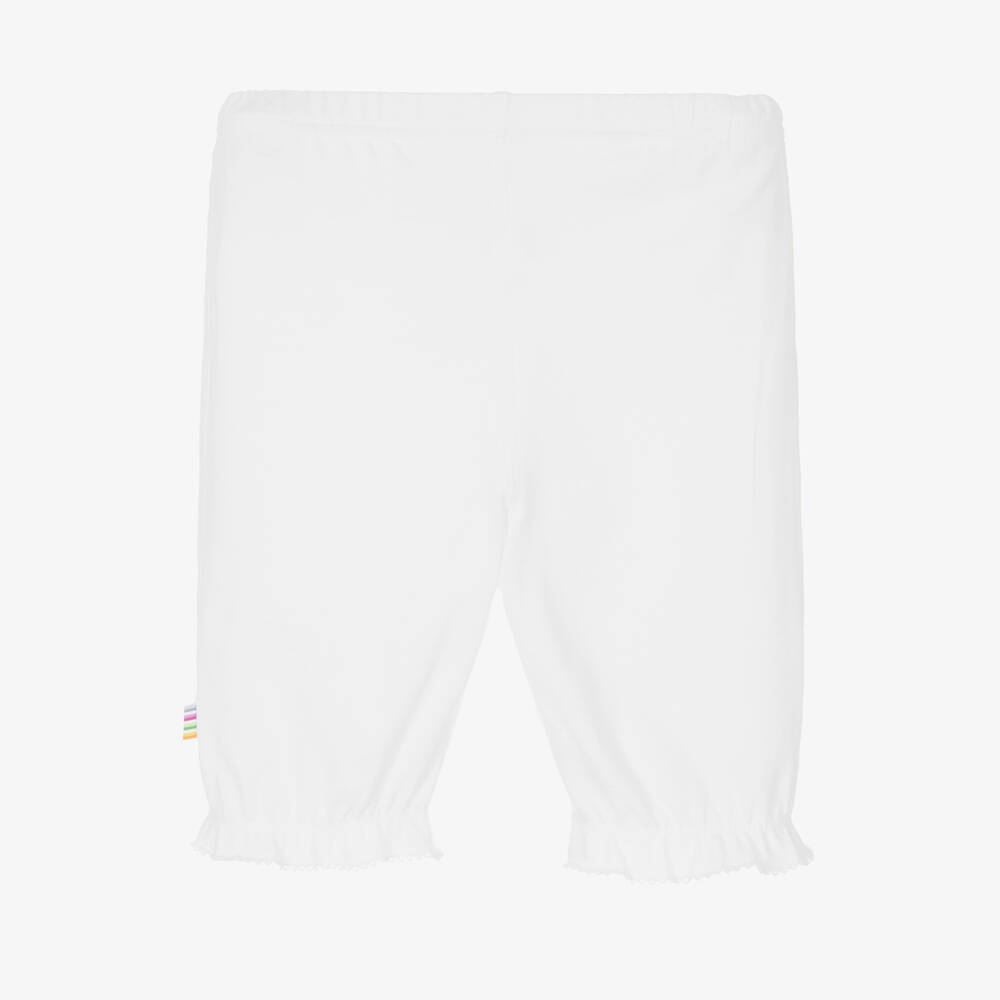 Joha-Girls White Organic Cotton Bloomers | Childrensalon