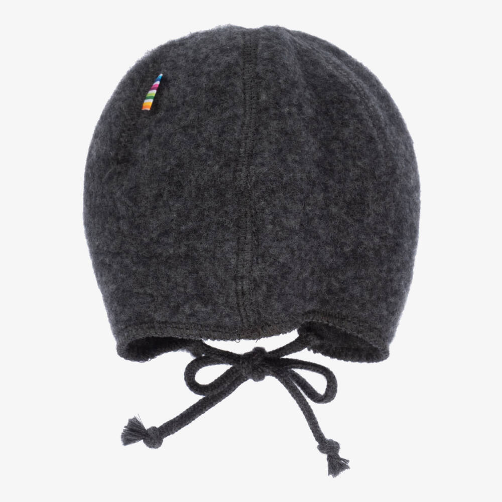 Joha-قبعة بونيه صوف مارينو لون رمادي للأطفال | Childrensalon