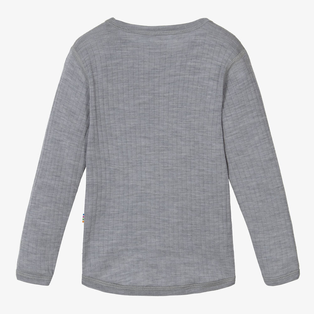 Joha-Grey Merino Wool Knitted Top | Childrensalon