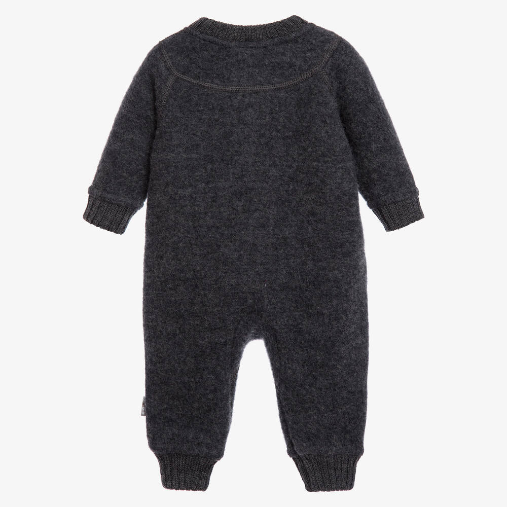 Joha-Grey Thermal Wool Romper | Childrensalon