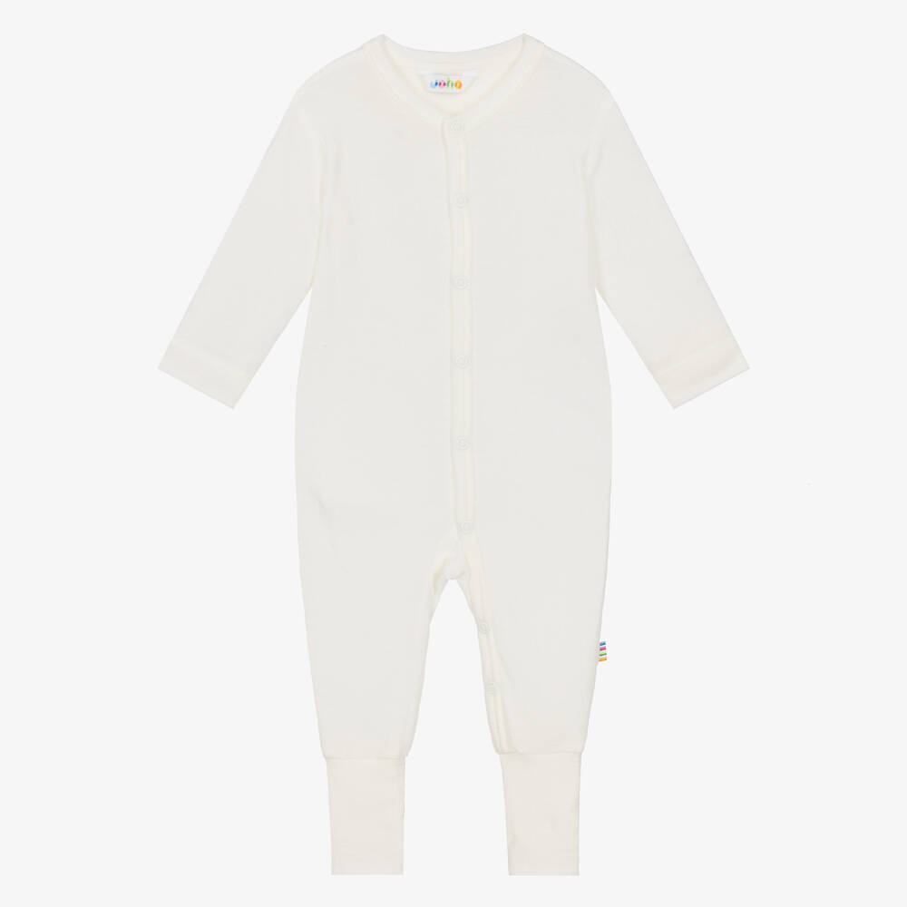 Joha-Ivory Thermal Merino Wool Baby Romper | Childrensalon