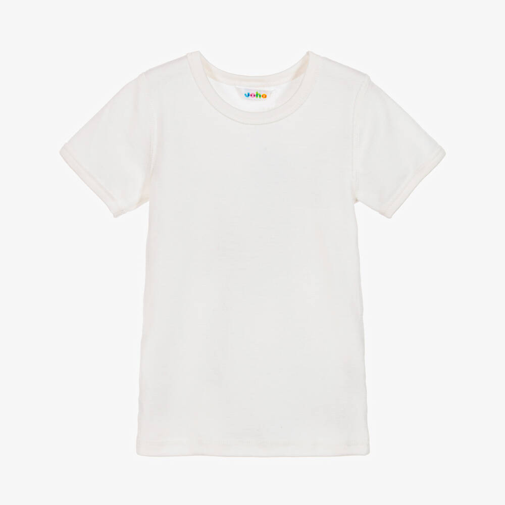 Joha-Ivory Thermal Wool T-Shirt | Childrensalon