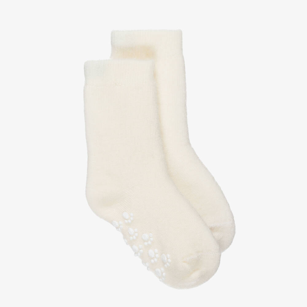 Joha-جوارب صوف بمقابض مانعة للانزلاق لون عاجي | Childrensalon