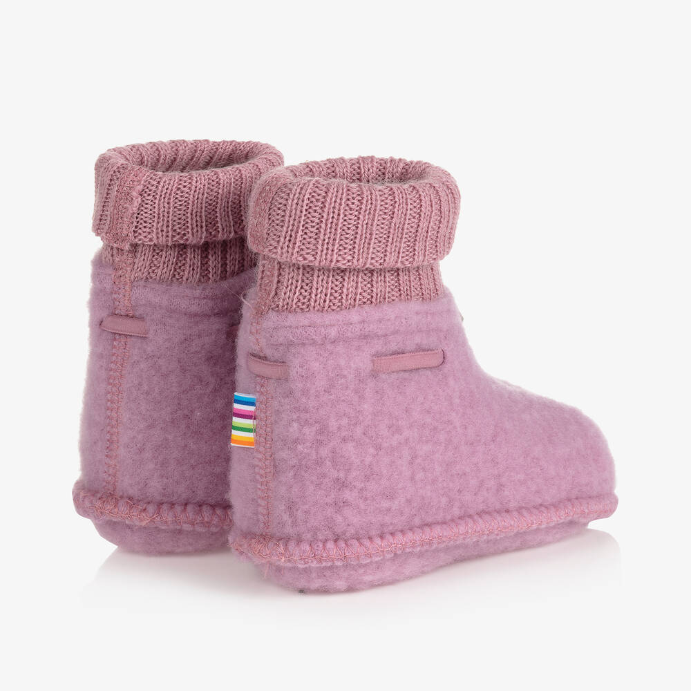 Joha-Pink Merino Wool Baby Booties | Childrensalon