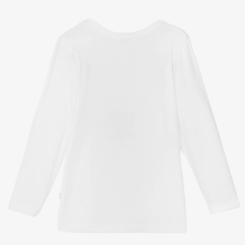 Joha-White Organic Bamboo Long Sleeve Vest | Childrensalon