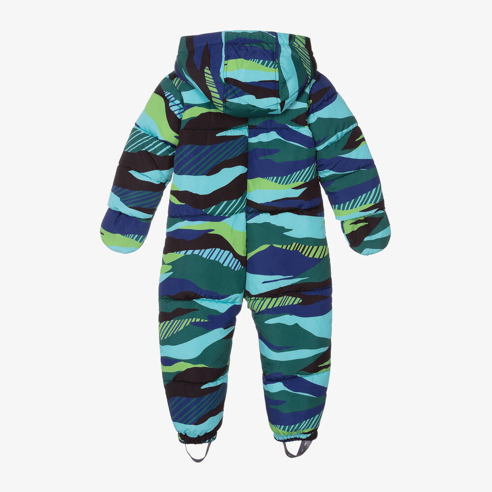 Joyday-Baby Boys Green & Blue Puffer Snowsuit | Childrensalon