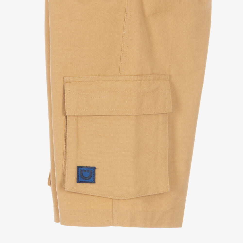 Joyday-Boys Beige Cotton Shorts with Cargo Pockets | Childrensalon
