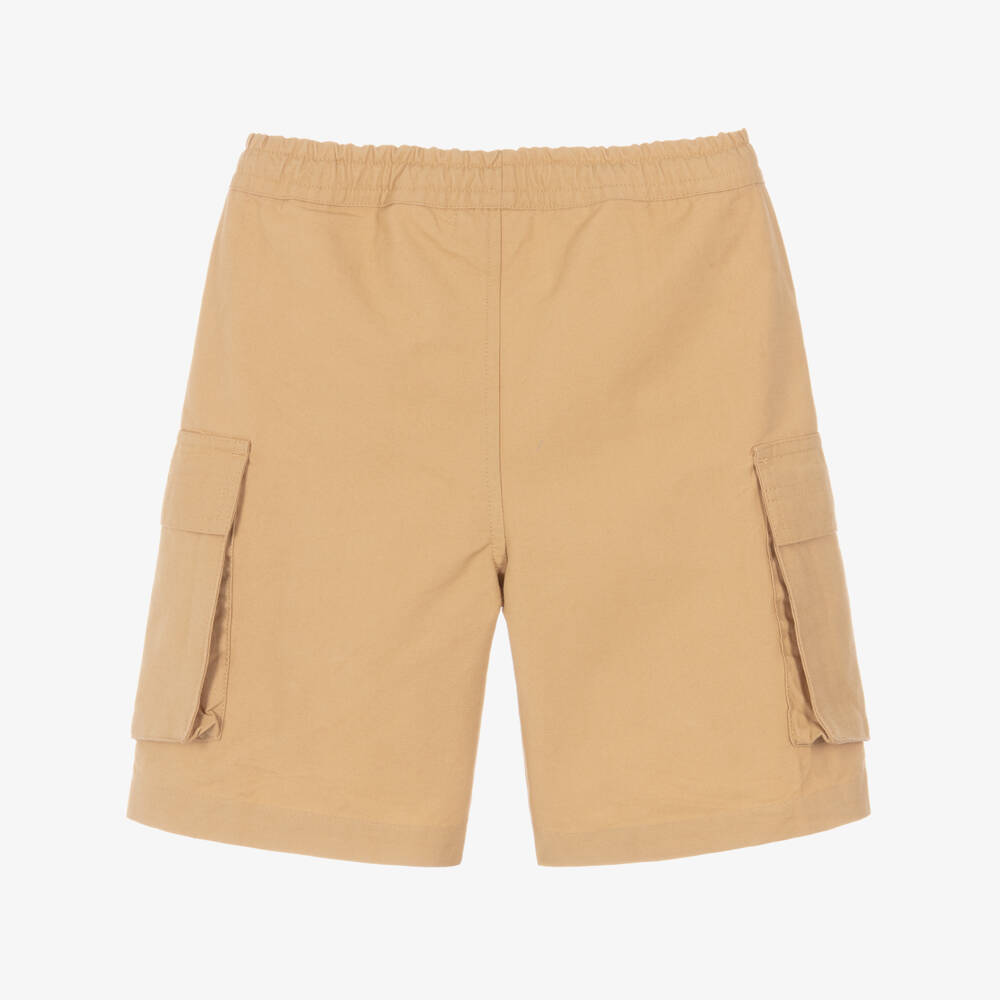 Joyday-Boys Beige Cotton Shorts with Cargo Pockets | Childrensalon