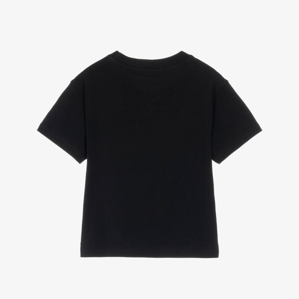 Joyday-Boys Black Organic Cotton Mountain Graphic T-Shirt | Childrensalon
