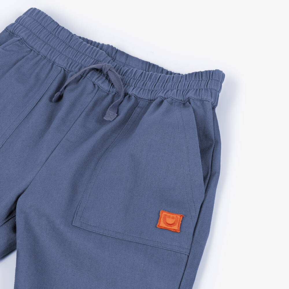 Joyday-Boys Blue Cotton Twill Trousers | Childrensalon