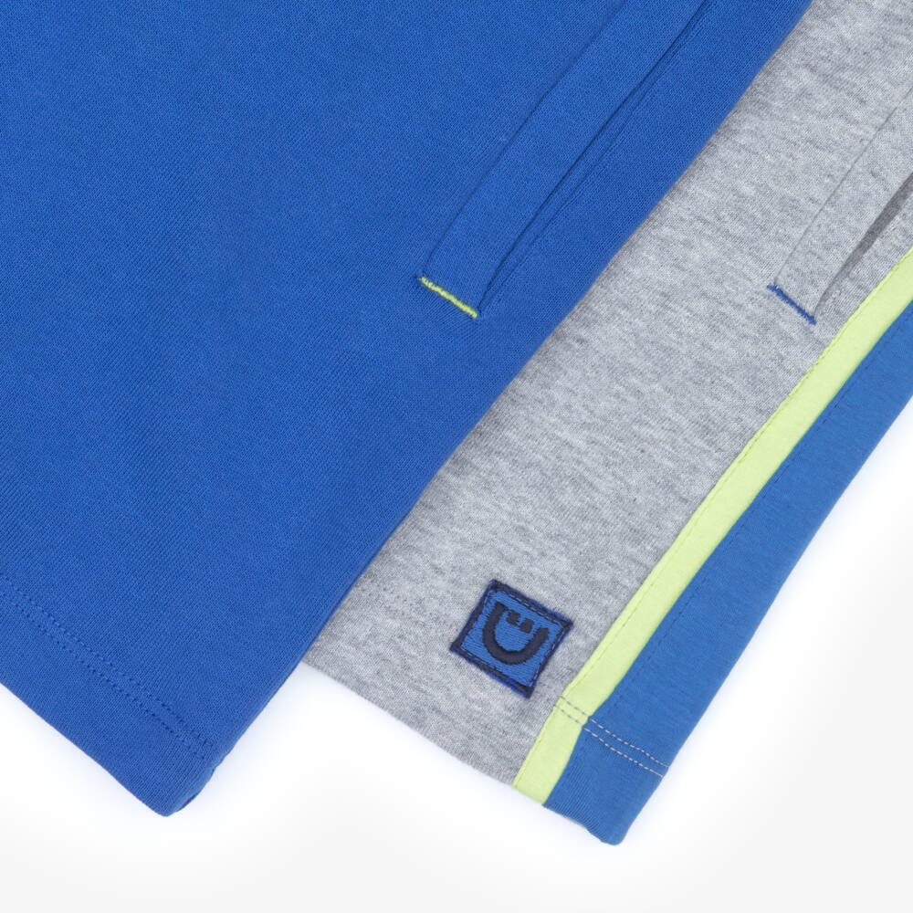 Joyday-Boys Blue & Grey Marl Cotton Jersey Shorts (2 Pack) | Childrensalon