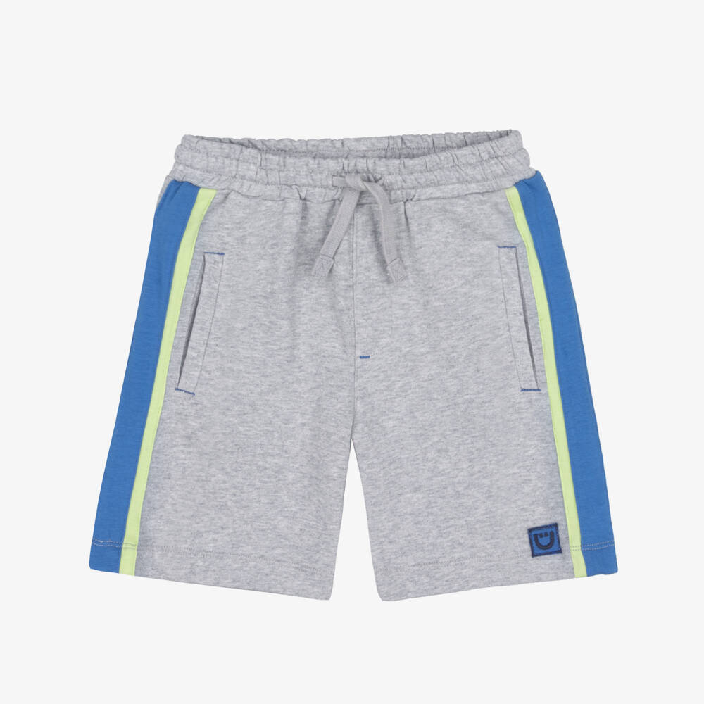 Joyday-Boys Blue & Grey Marl Cotton Jersey Shorts (2 Pack) | Childrensalon